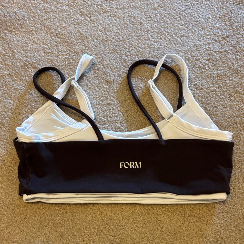 FORM Brown and White Sports Bra